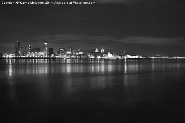 Liverpool at Night Picture Board by Wayne Molyneux