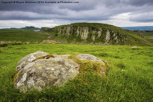 Hadrians Wall & Peel Crags Picture Board by Wayne Molyneux