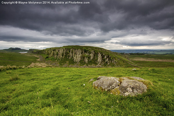 Hadrians Wall & Peel Crags Picture Board by Wayne Molyneux