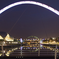 Buy canvas prints of River Tyne Nightscape by Wayne Molyneux