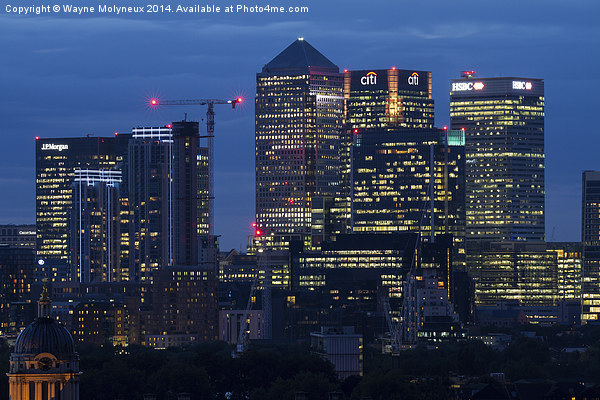  Canary Wharf London Picture Board by Wayne Molyneux