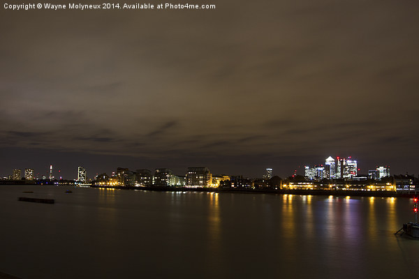 River Thames Nightscape  Picture Board by Wayne Molyneux