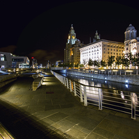 Buy canvas prints of Liverpool Waterfront at Night  by Wayne Molyneux