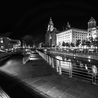 Buy canvas prints of Liverpool at night by Wayne Molyneux