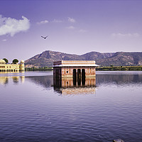 Buy canvas prints of Wide angle shot of Jal mahal (Water Palace) agains by Arpan Bhatia