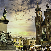 Buy canvas prints of European monuments opposite St. Mary's Basilica go by Arpan Bhatia