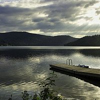 Buy canvas prints of A wide angle view of Roznowskie lake against drama by Arpan Bhatia