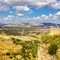 Buy canvas prints of Ronda, Spain : Wide angle view of famous Ronda vil by Arpan Bhatia