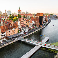 Buy canvas prints of Gdansk, North Poland : Wide angle panoramic aerial by Arpan Bhatia