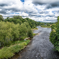Buy canvas prints of The River Wye at Hay on Wye, Wales by Adele Loney