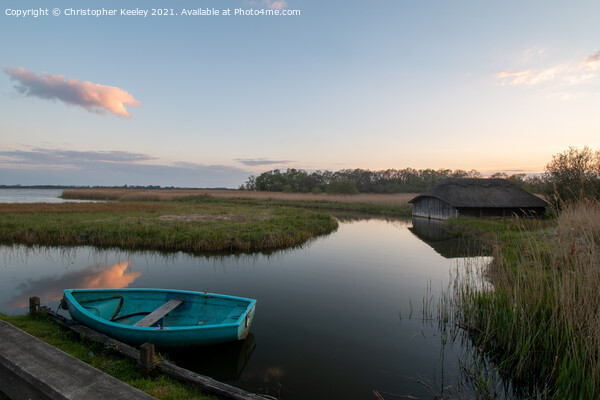 Dusk at Hickling Broad Picture Board by Christopher Keeley