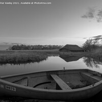 Buy canvas prints of Black and white Norfolk Broads scene by Christopher Keeley
