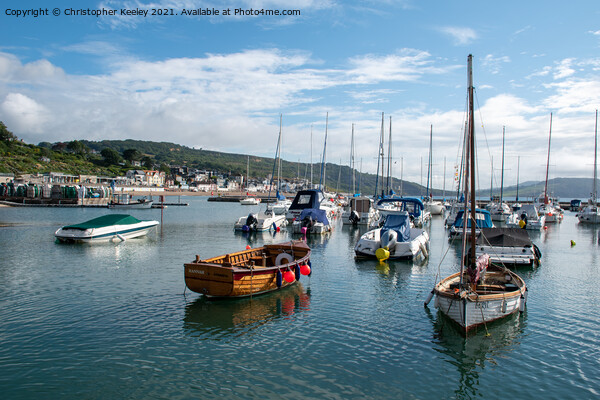Boats at Lyme Regis Picture Board by Christopher Keeley