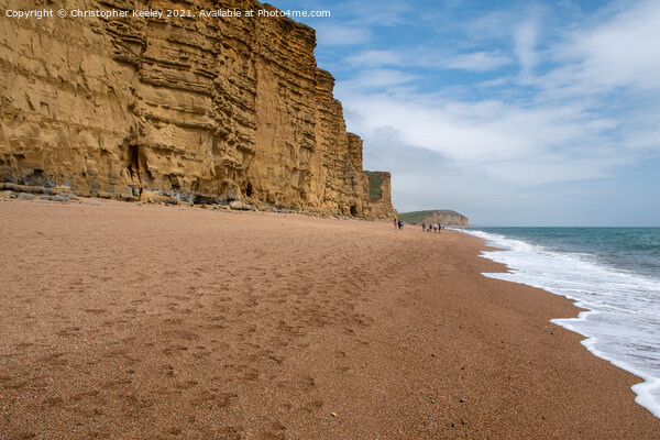 West Bay cliffs Picture Board by Christopher Keeley