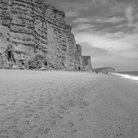 Buy canvas prints of Black and white West Bay, Dorset by Christopher Keeley