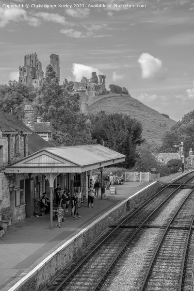 Corfe Castle railway station Picture Board by Christopher Keeley