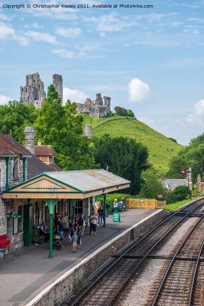 Corfe Castle train station Picture Board by Christopher Keeley