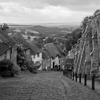Buy canvas prints of Gold Hill, Shaftesbury in monochrome by Christopher Keeley