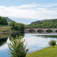 Buy canvas prints of Blue skies at Ladybower Reservoir by Christopher Keeley