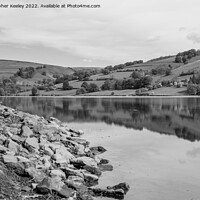 Buy canvas prints of Ladybower Reservoir in monochrome by Christopher Keeley