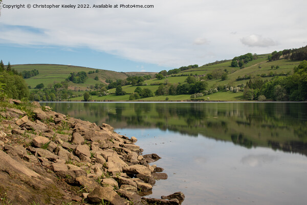 Summer reflections on Ladybower Reservoir Picture Board by Christopher Keeley