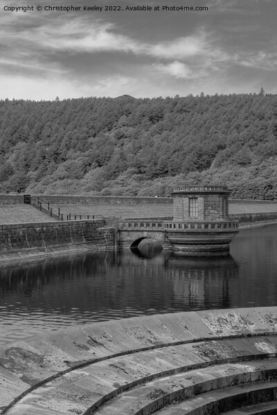 Ladybower Reservoir in monochrome Picture Board by Christopher Keeley