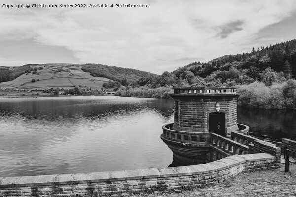 Ladybower Reservoir in black and white Picture Board by Christopher Keeley