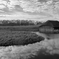 Buy canvas prints of Hickling Broad in monochrome by Christopher Keeley
