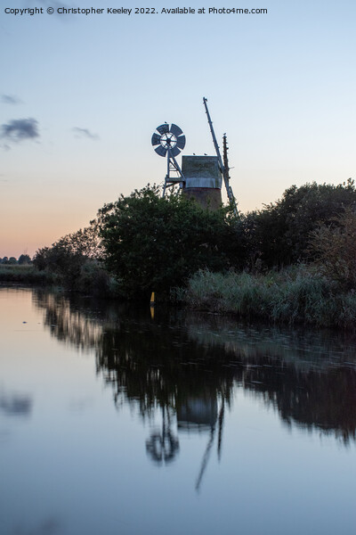 Dusk in the Norfolk Broads Picture Board by Christopher Keeley