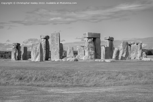 Stonehenge in black and white Picture Board by Christopher Keeley