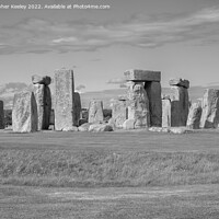 Buy canvas prints of Stonehenge in black and white by Christopher Keeley