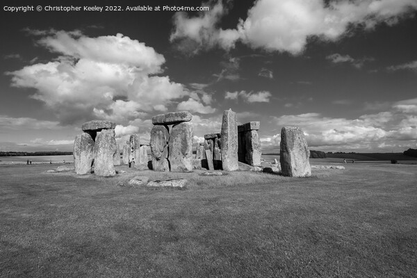 Stonehenge in monochrome Picture Board by Christopher Keeley