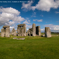 Buy canvas prints of Blue skies over Stonehenge by Christopher Keeley