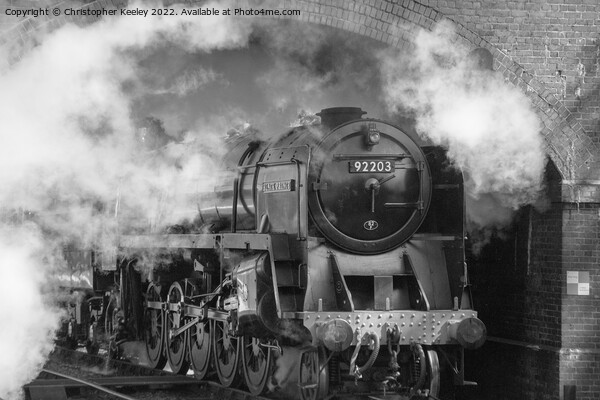 Black Prince steam train emerging from tunnel Picture Board by Christopher Keeley