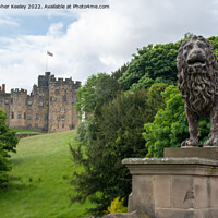 Buy canvas prints of Alnwick Castle lion statue by Christopher Keeley