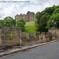 Buy canvas prints of Alnwick Castle from bridge by Christopher Keeley