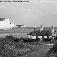Buy canvas prints of Seven Sisters Cliffs and Cuckmere Haven coastguard by Christopher Keeley