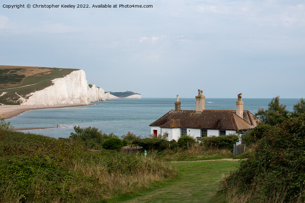 Seven Sisters Cliffs and Cuckmere Haven coastguard Picture Board by Christopher Keeley