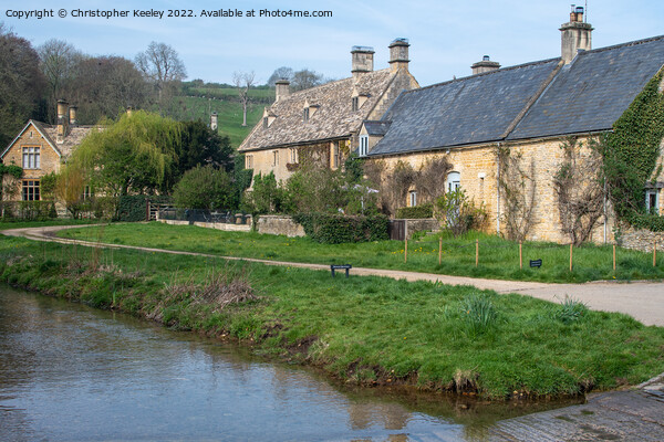 Cotswolds village Upper Slaughter Picture Board by Christopher Keeley