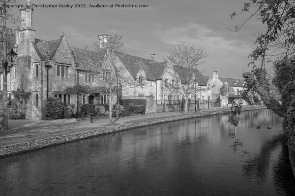 Bourton-on-the-Water in black and white Picture Board by Christopher Keeley