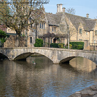 Buy canvas prints of Stone bridge in Bourton-on-the-Water, Cotswolds by Christopher Keeley