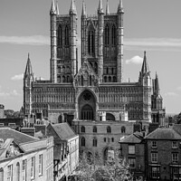 Buy canvas prints of Lincoln Cathedral in monochrome by Christopher Keeley