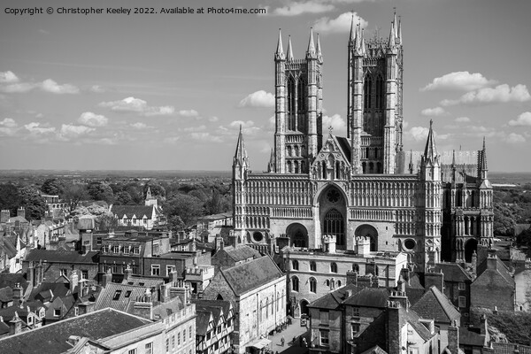 Lincoln Cathedral in black and white Picture Board by Christopher Keeley