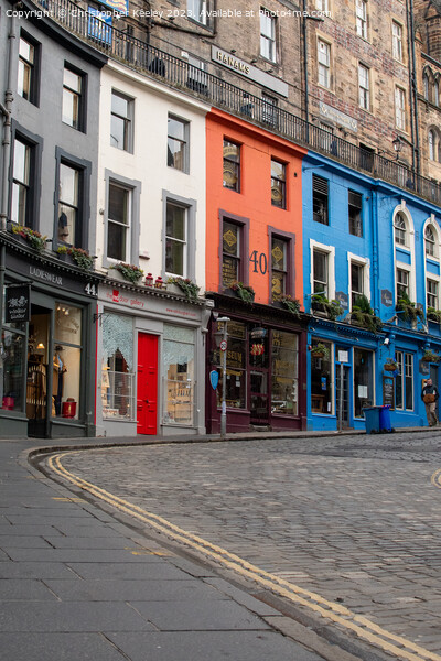 Historic Victoria Street and colourful shop fronts in Edinburgh Picture Board by Christopher Keeley