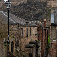 Buy canvas prints of Classic Edinburgh Castle view from The Vennel by Christopher Keeley