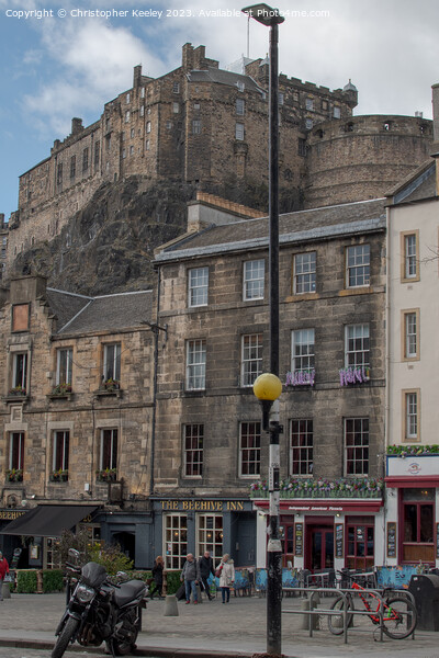 Edinburgh Castle and Old Town Picture Board by Christopher Keeley