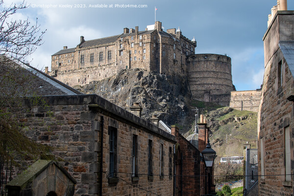 Edinburgh Castle views from the Vennel Picture Board by Christopher Keeley