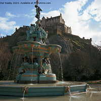 Buy canvas prints of Cloudy skies over Ross Fountain and Edinburgh Castle by Christopher Keeley