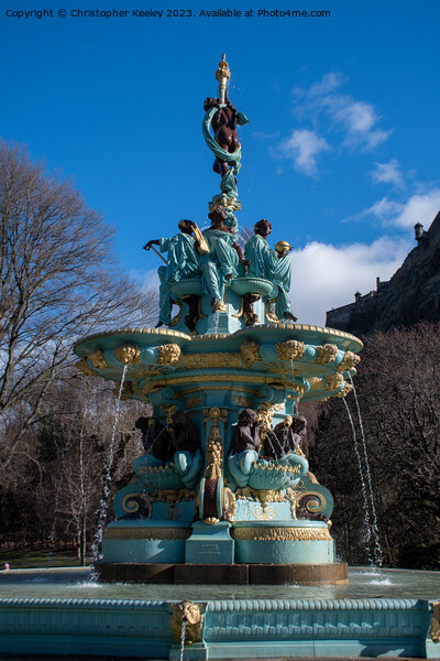 Blue skies over Ross Fountain, Edinburgh Picture Board by Christopher Keeley