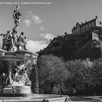 Buy canvas prints of Edinburgh Castle and Ross Fountain by Christopher Keeley